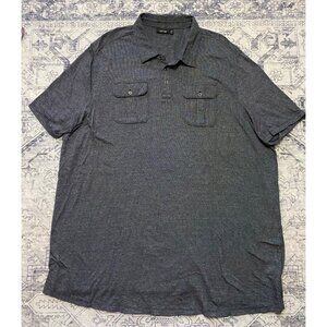 Apt. 9 Mens 3XB Polo Shirt Black Short Sleeve 100% Cotton Button Pockets Casual